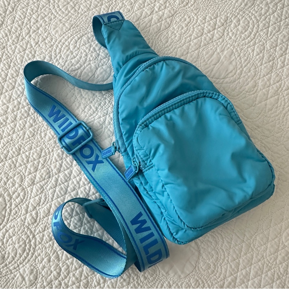Wildfox Parachute Crossbody Sling Belt Bag Handbag Purse Blue